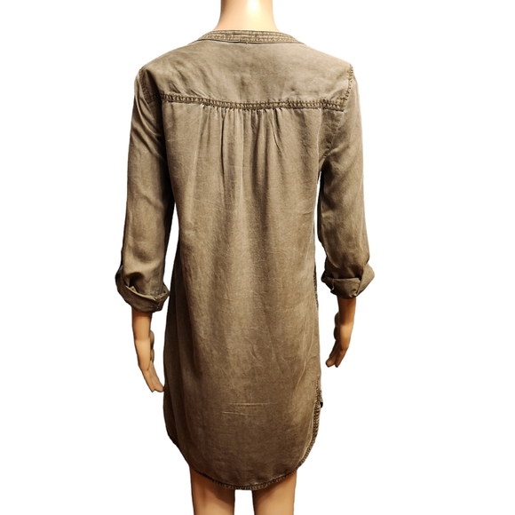 Express Army Green Utility Mini Dress S - Picture 3 of 12